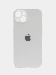 Чехол для iPhone (Айфон) 13, 14, Pro, силиконовый, матовой, стеклянная панель
