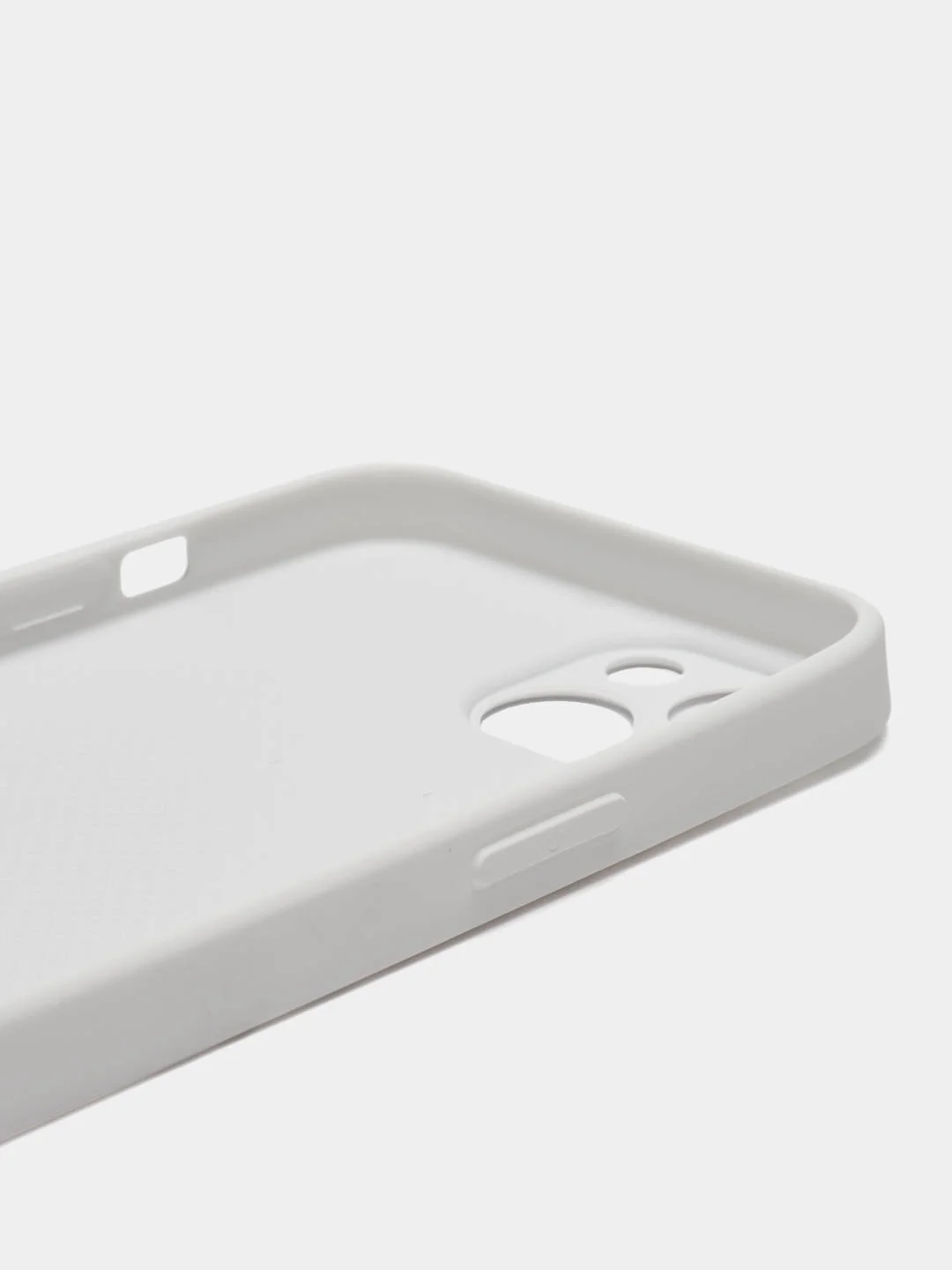 Белый чехол для iPhone (Айфон) 13, 14, Pro, силиконовый, матовой, стеклянная панель