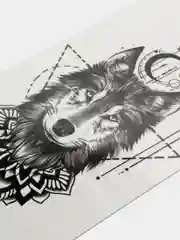 Голубой временная тату "Волк", тату птицы, 21*14 см, переводная тату, цветные, черно-белые