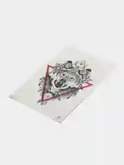 Аметистовый временная тату "Волк", тату птицы, 21*14 см, переводная тату, цветные, черно-белые