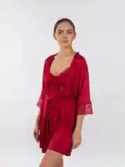 Красный пижама шелковая