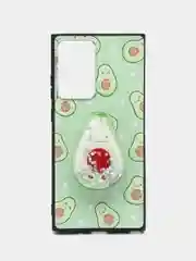 Зеленый силиконовый чехол с рисунком и подставкой на Samsung A20 A30 A21s Note 20 Ultra