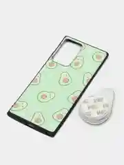 Зеленый силиконовый чехол с рисунком и подставкой на Samsung A20 A30 A21s Note 20 Ultra
