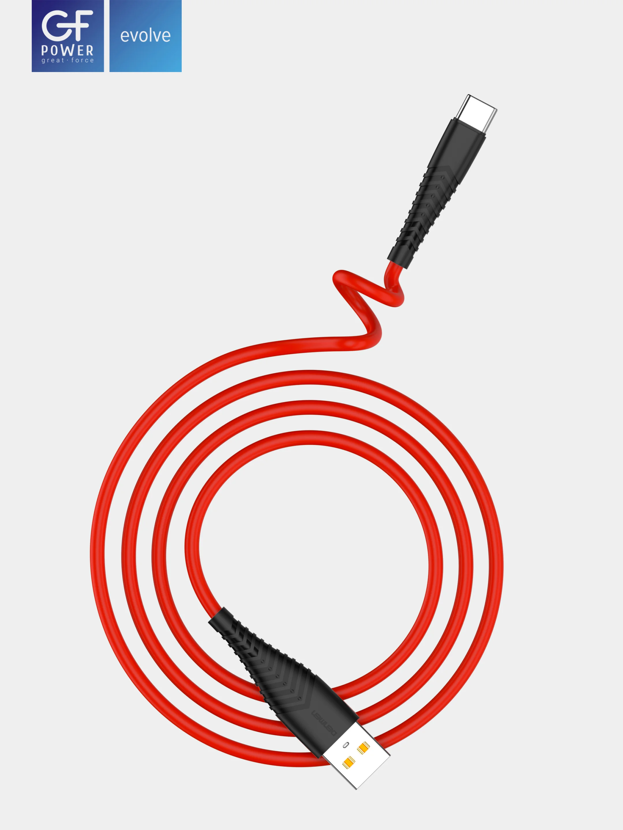 Кабель USB на Type-C "GFPower 19T", 1 метр, 2.4 A, силиконовый