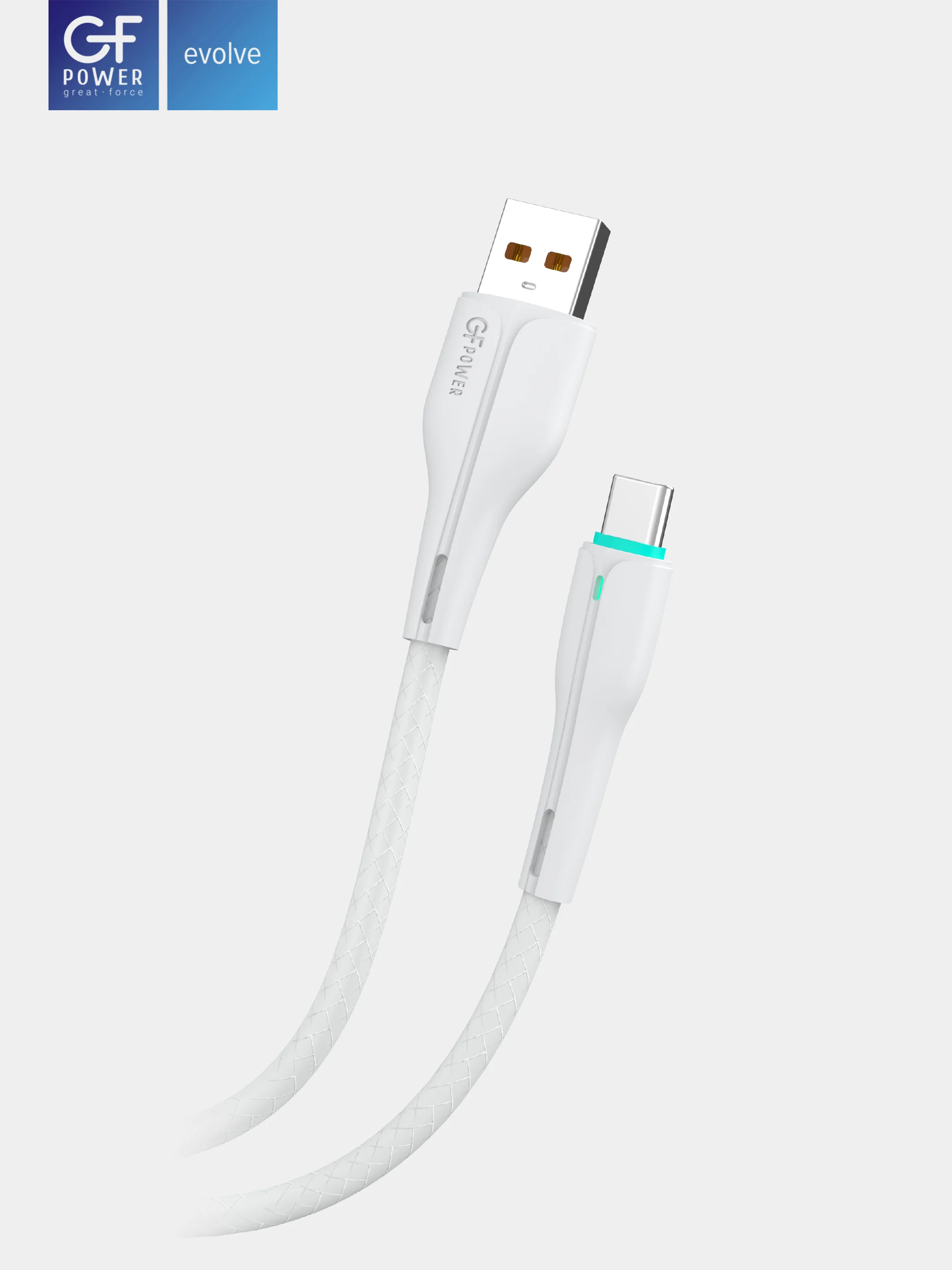 Кабель USB на Type-C "GFPower F16T", с индикацией, 1 м, 3.6A, ПВХ