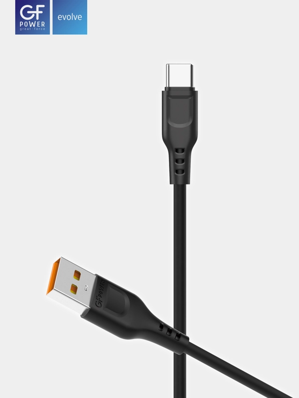 Кабель USB на Type-C "GFPower 01T", 1 метр, 2.4A, ПВХ, Android