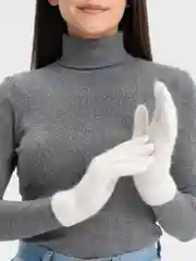 Белый перчатки вязаные женские