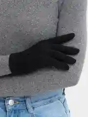 Черный перчатки  вязаные / Перчатки однотонные разные цвета