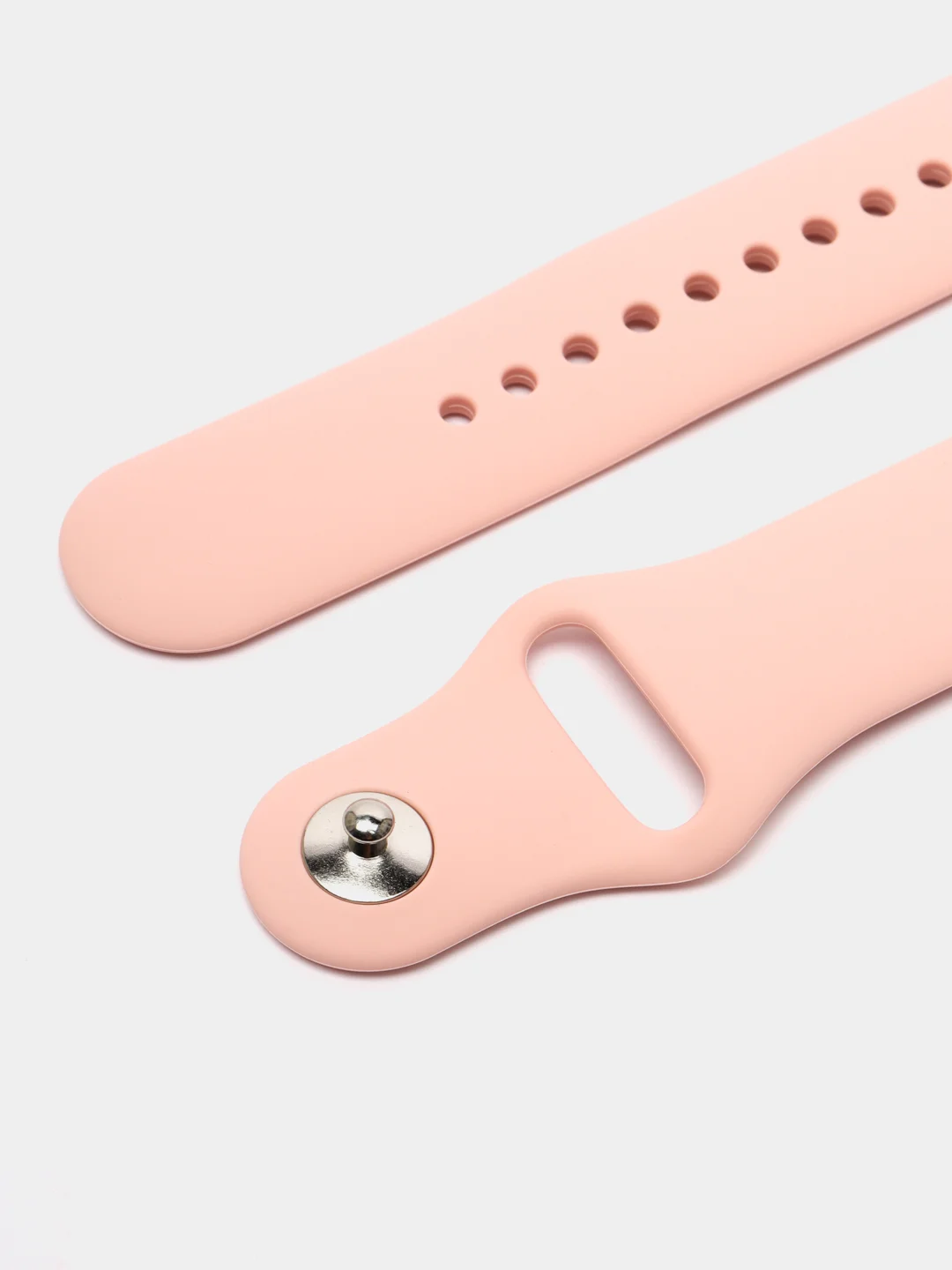 Пудровый силиконовый ремешок для Xiaomi Amazfit Bip / Huawei / Haylou / Samsung, с кнопкой, 22 мм