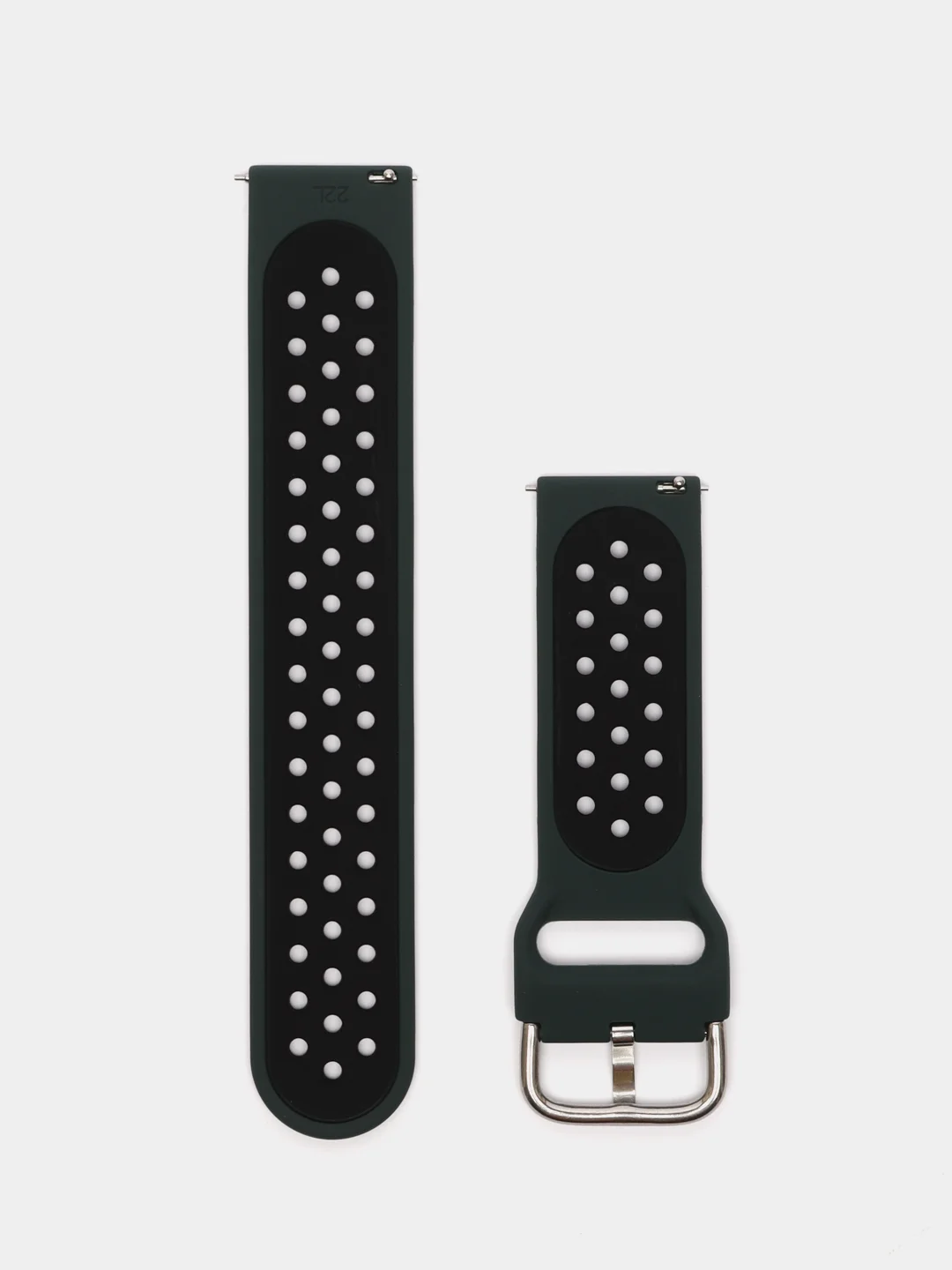Зелёный хаки силиконовый ремешок на застежке для Amazfit Bip/GTR 42/GTS/Huawei/Honor/Samsung, 22 мм