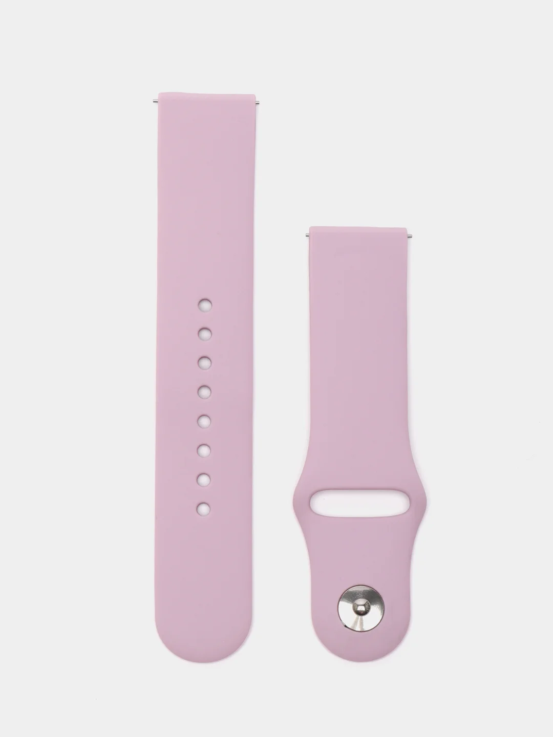 Лавандовый силиконовый ремешок для Xiaomi Amazfit Bip / Huawei / Haylou / Samsung, с кнопкой, 22 мм