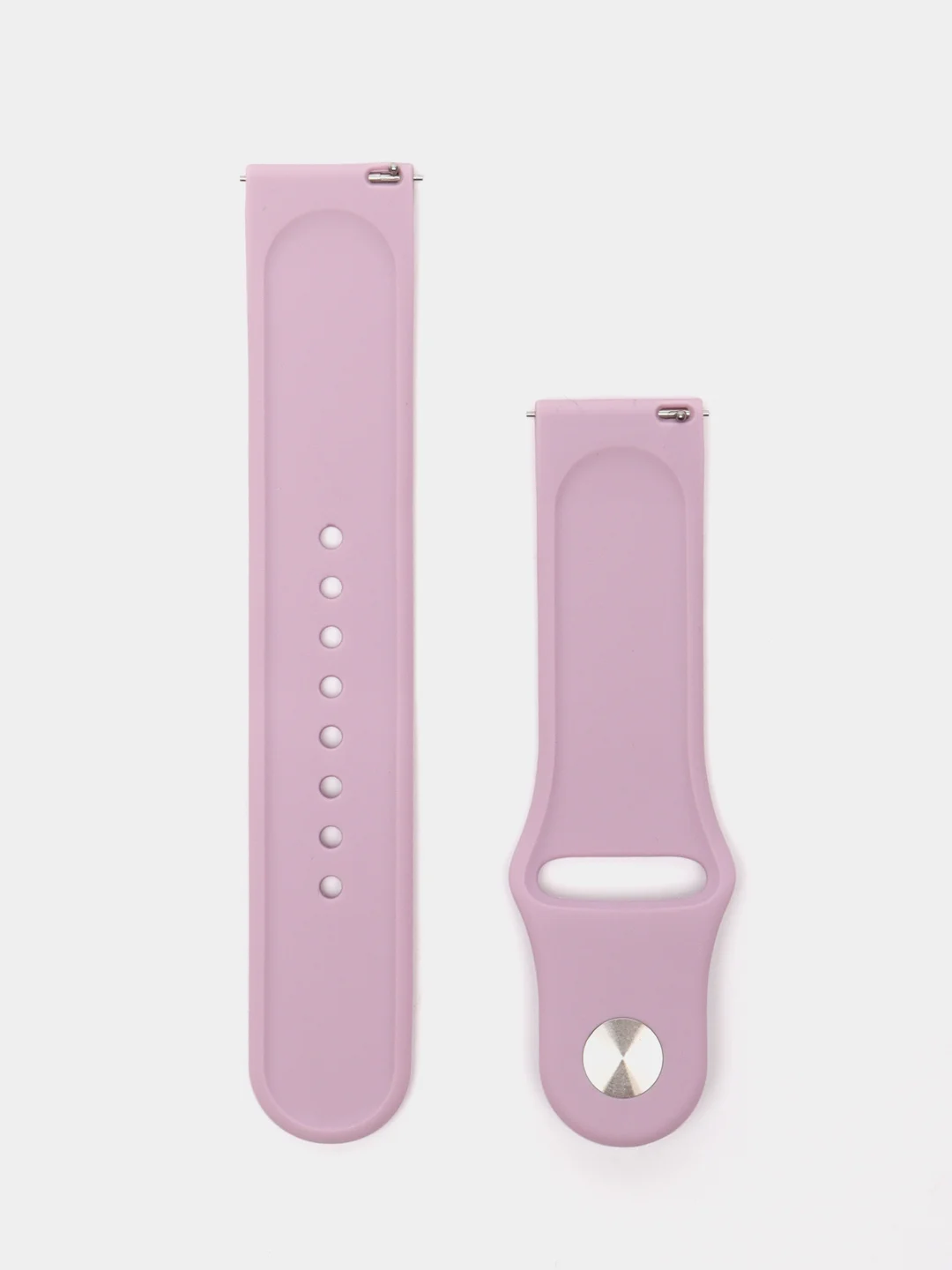 Лавандовый силиконовый ремешок для Xiaomi Amazfit Bip / Huawei / Haylou / Samsung, с кнопкой, 22 мм