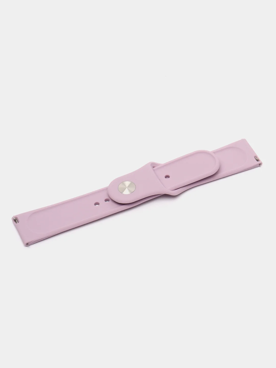 Лавандовый силиконовый ремешок для Xiaomi Amazfit Bip / Huawei / Haylou / Samsung, с кнопкой, 22 мм
