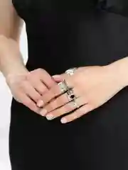 Угольный набор женских колец, разные виды