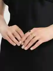 Серый металлик комплект колец, женский