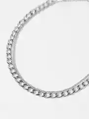 Серебряный цепочка двойная женская на шею