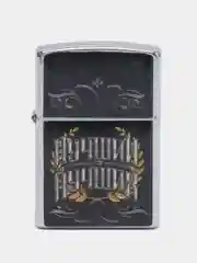 Желтый зажигалка бензиновая "Мужик №1", металлический корпус