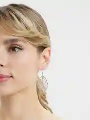 Серебряный серьги "Листья"