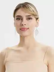 Серебряный серьги "Листья"