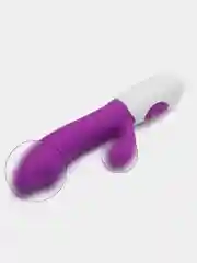 Пурпурный вибратор кролик с двумя точками вибрации для нее и игр 18+