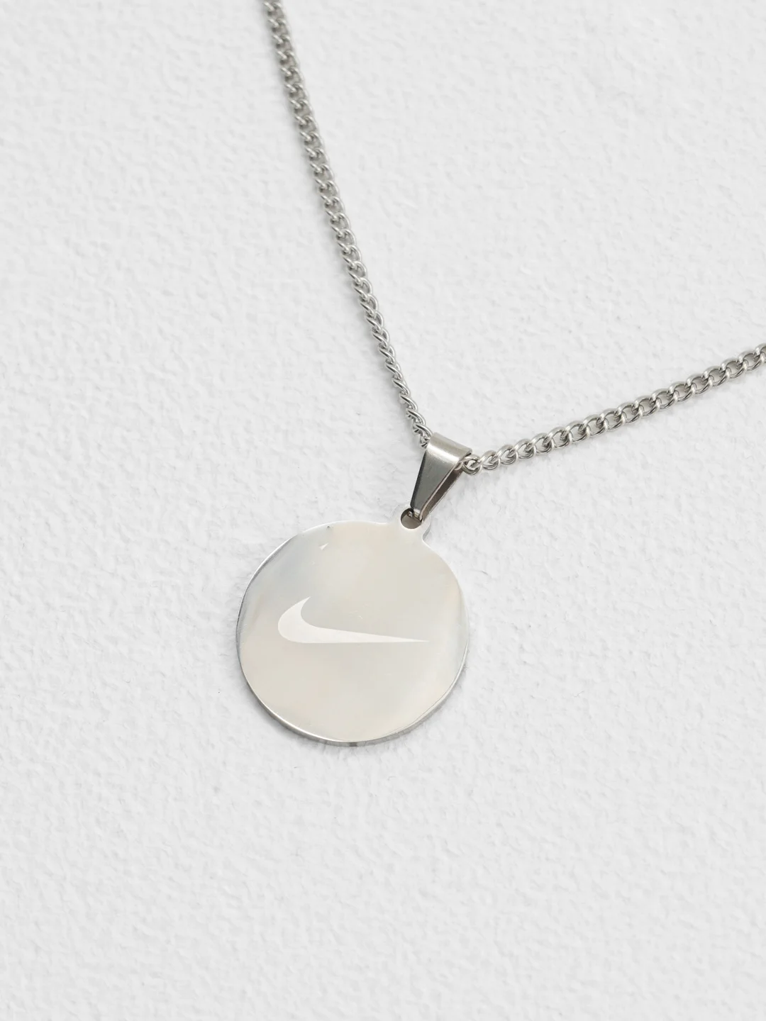 Серебряный цепочка на шею с логотипом Nike, найк, 56 см