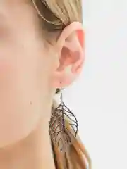 Серебряный серьги "Листья"