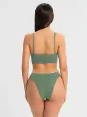 Зелёный хаки комплект нижнего белья: топ и трусы
