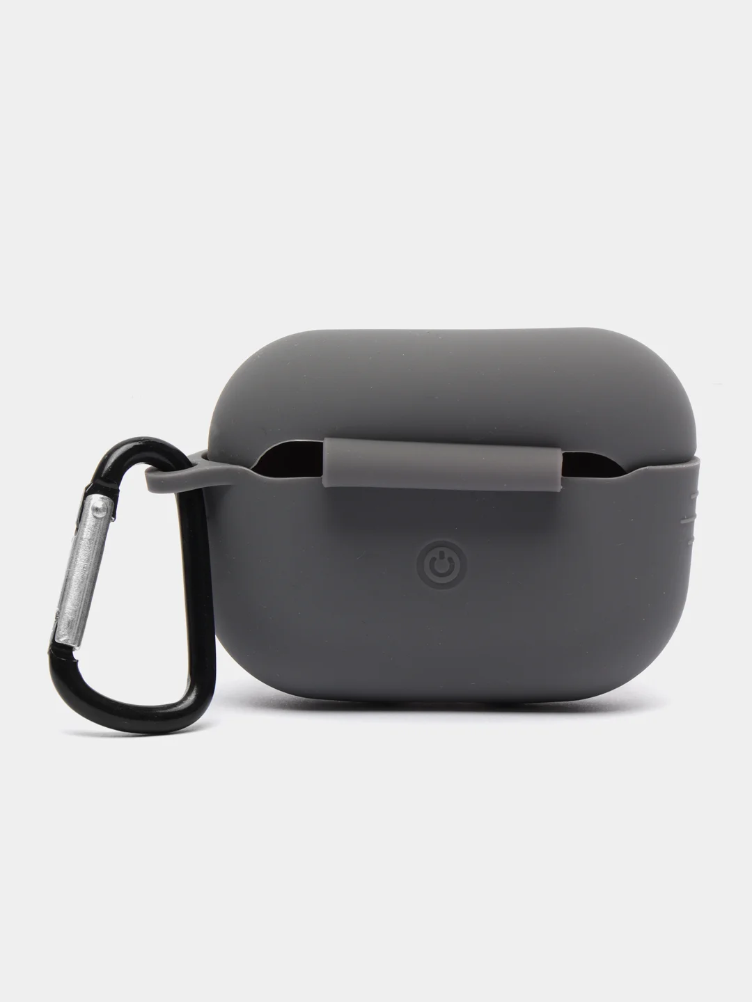 Тёмно-серый чехол для наушников AirPods Pro 2, силиконовый, с карабином