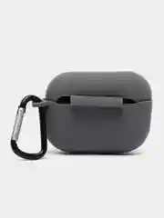 Тёмно-серый чехол для наушников AirPods Pro 2, силиконовый, с карабином
