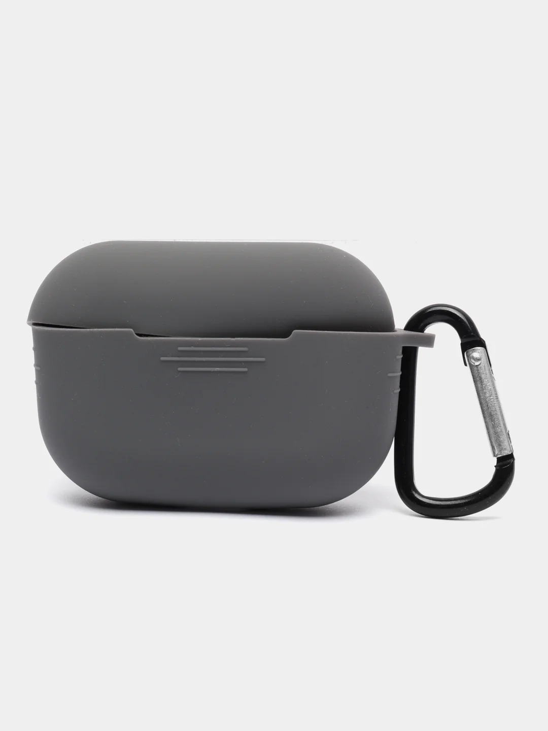 Тёмно-серый чехол для наушников AirPods Pro 2, силиконовый, с карабином