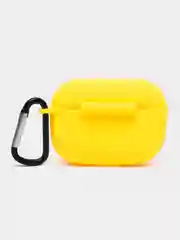 Желтый чехол для наушников AirPods Pro 2, силиконовый, с карабином