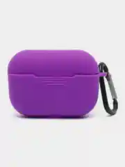 Фиолетовый чехол для наушников AirPods Pro 2, силиконовый, с карабином
