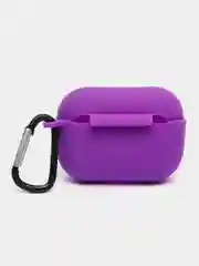Фиолетовый чехол для наушников AirPods Pro 2, силиконовый, с карабином