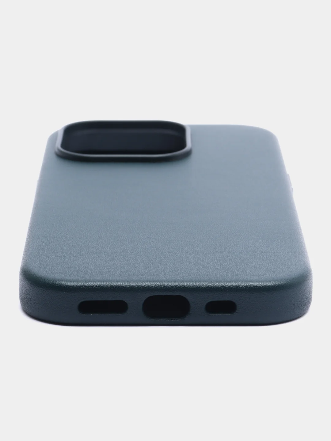 Зеленый чехол MagSafe для iPhone 14 Pro кожаный BROSCORP с защитой камер, микрофиброй, экокожа