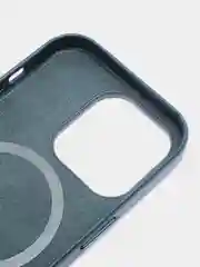 Зеленый чехол MagSafe для iPhone 14 Pro кожаный BROSCORP с защитой камер, микрофиброй, экокожа