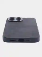 Черный чехол для Apple iPhone 14 Pro Max алькантара BROSCORP, замшевый, пластиковый с силиконом