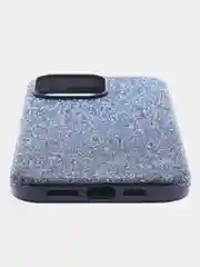 Серый блестящий чехол Broscorp на iPhone 14 Pro Max, со стразами и кристаллами