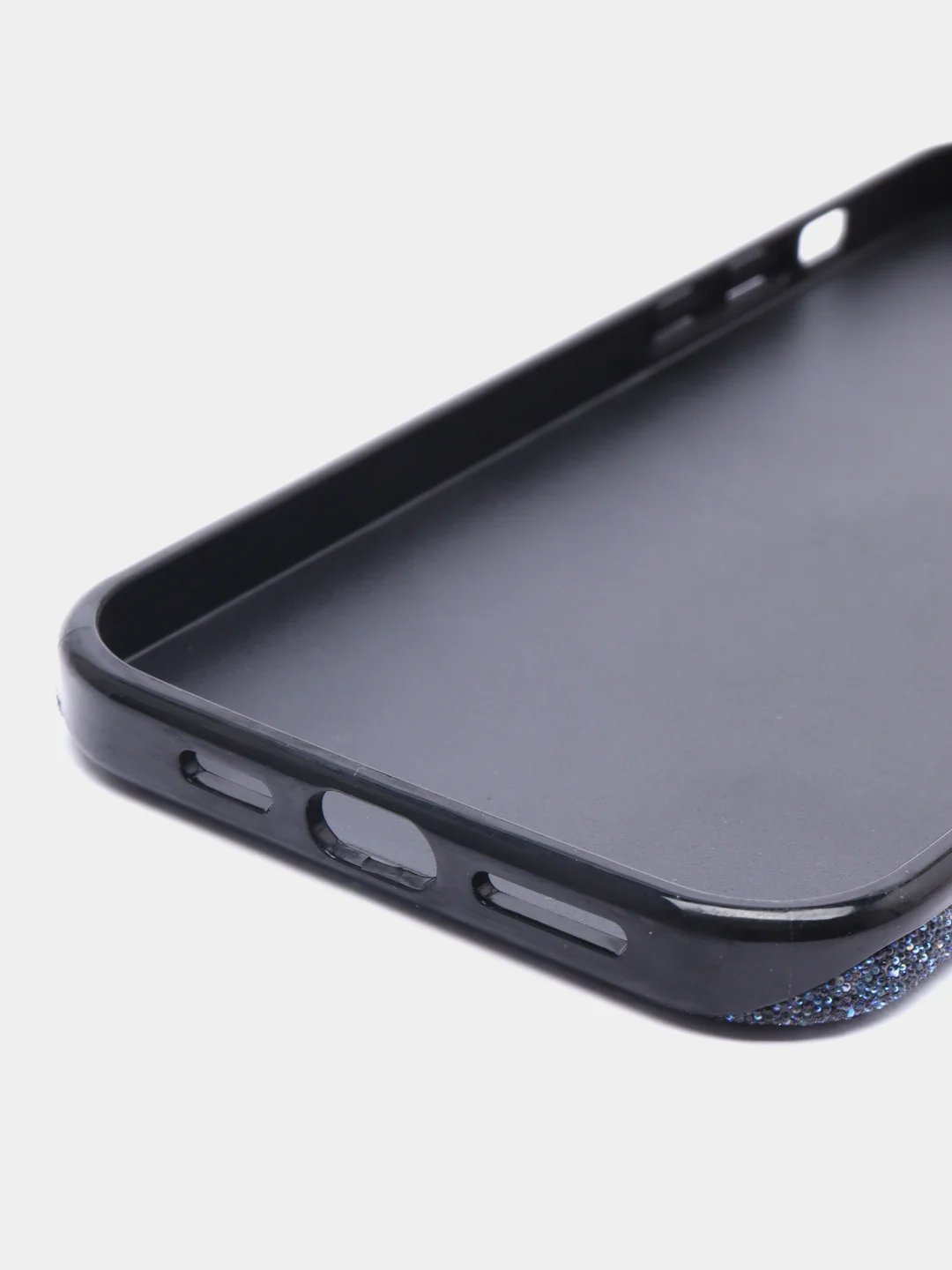 Серый блестящий чехол Broscorp на iPhone 14 Pro Max, со стразами и кристаллами