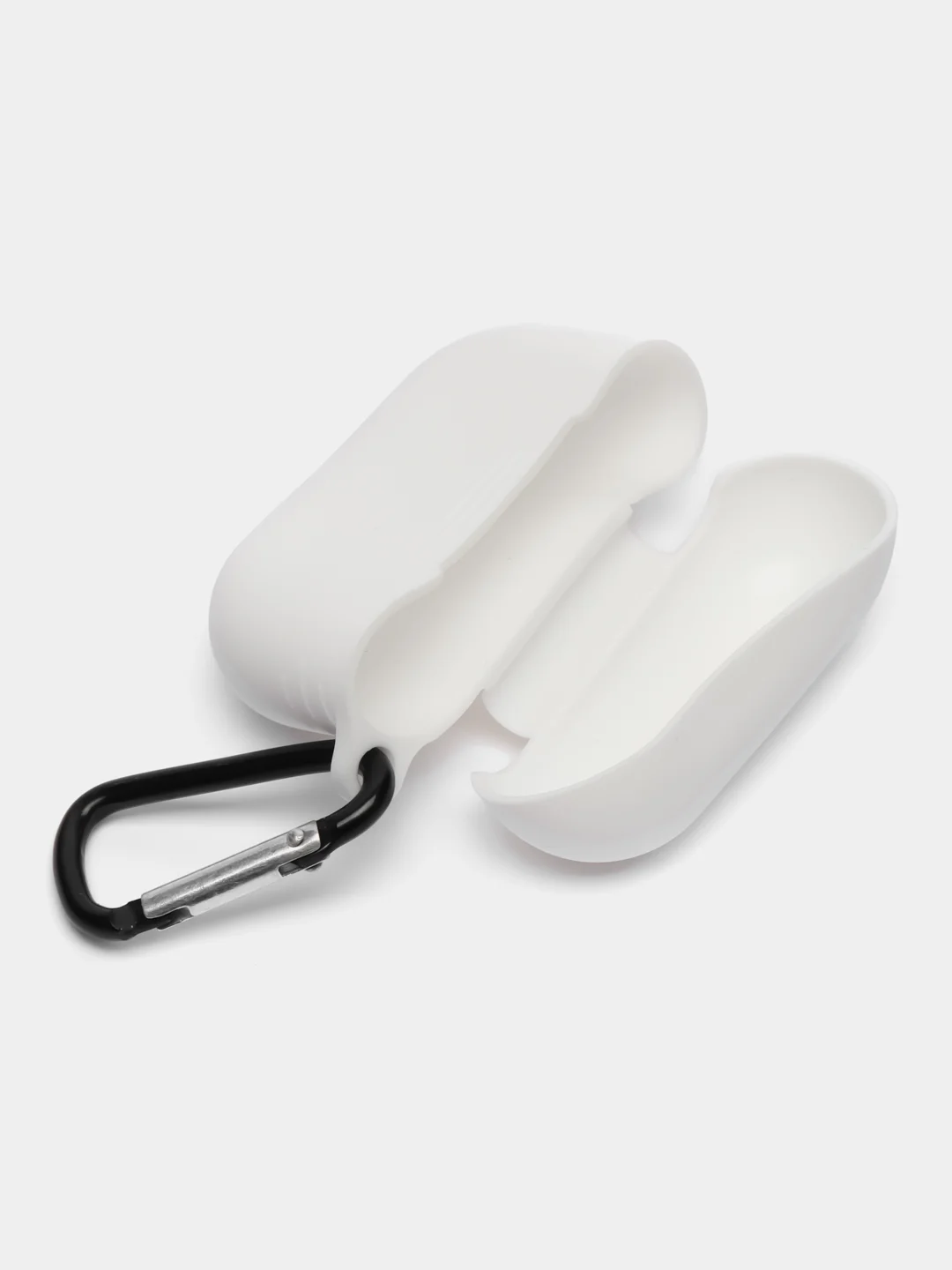 Белый чехол для наушников AirPods Pro 2, силиконовый, с карабином