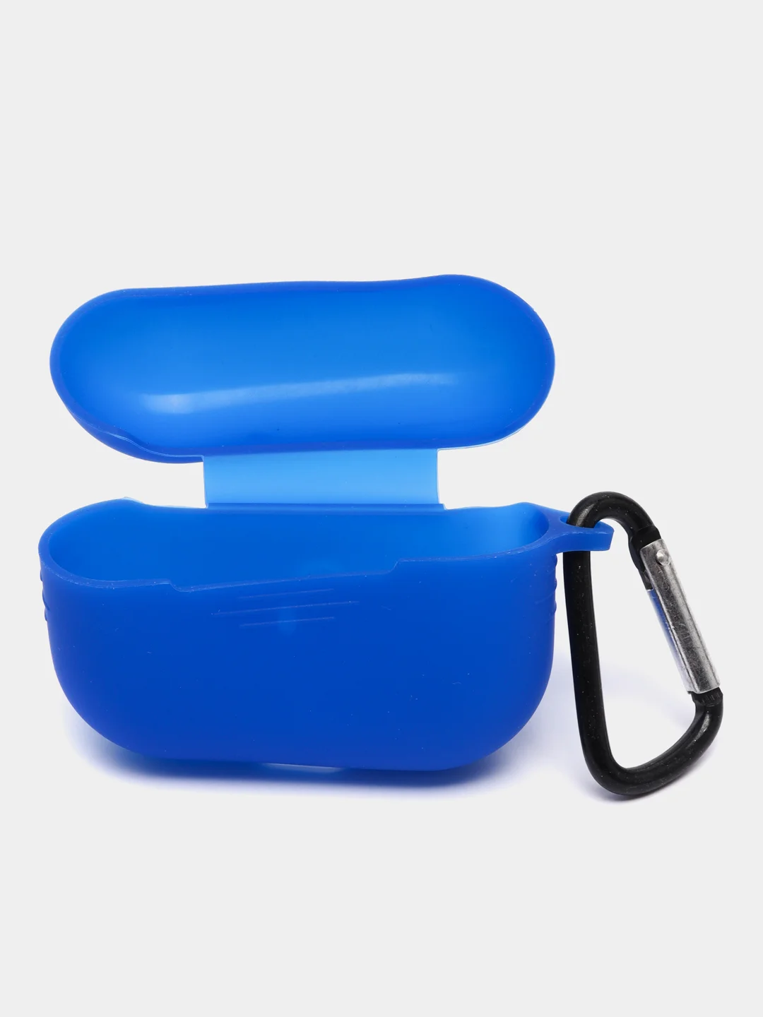Синий чехол для наушников AirPods Pro 2, силиконовый, с карабином