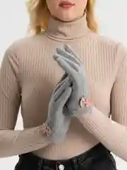 Серый перчатки женские, утеплённые, сенсорные, 4 цвета