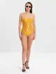 Желтый купальники женские, слитные