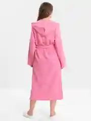 Розовый халат женский, махровый, банный, с капюшоном, Lilians