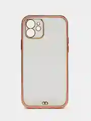 Розовый противоударный чехол-рамка для iPhone 11/12