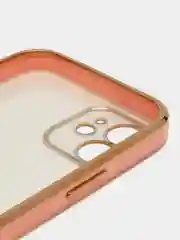 Розовый противоударный чехол-рамка для iPhone 11/12