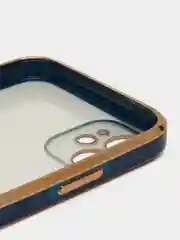 Синий противоударный чехол-рамка для iPhone 11/12