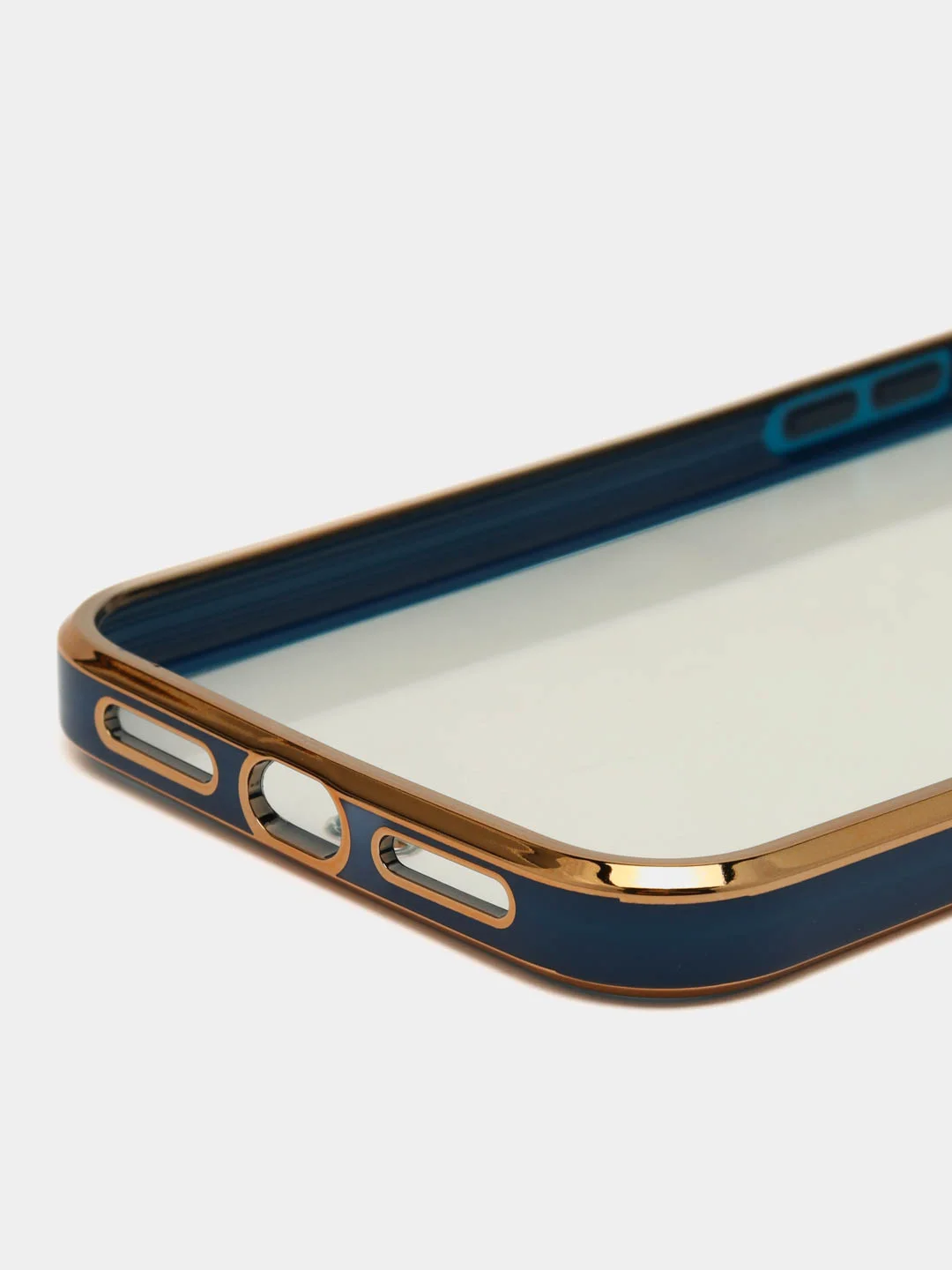 Синий противоударный чехол-рамка для iPhone 11/12