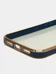 Синий противоударный чехол-рамка для iPhone 11/12