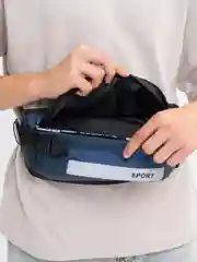 Серый сумка поясная мужская