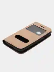 Бронзовый чехол книжка с окном для смартфона Samsung J1 Mini Prime
